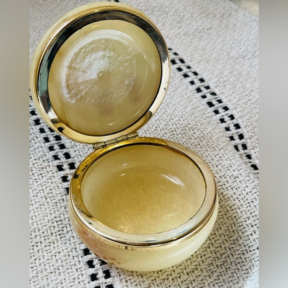 LEFTON|Genuine ALABASTER Made in ITALY Trinket/Jewelry Jar. Mid 20th Century. - Picture 3 of 6